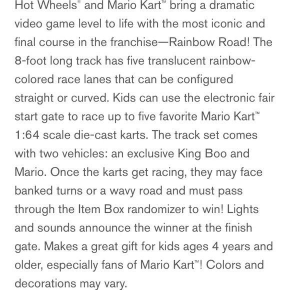 Hot Wheels Mario Kart Rainbow Road BNIB sealed - Picture 6 of 9